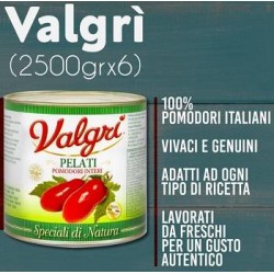 POMODORI PELATI INTERI VALGRI\' 6 BARATTOLI DA 2,5 KG POMODORO