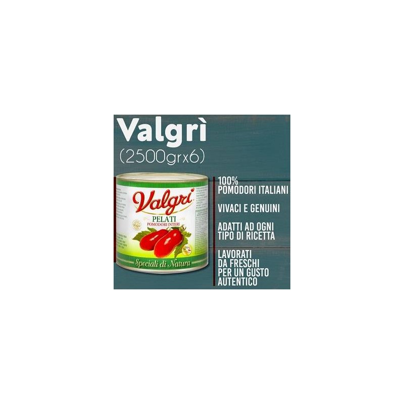 POMODORI PELATI INTERI VALGRI\' 6 BARATTOLI DA 2,5 KG POMODORO