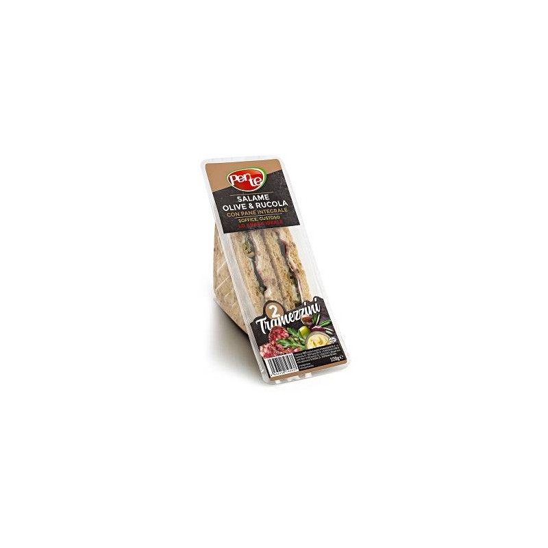 TRAMEZZINO INTEGRALE SALAME OLIVE E RUCOLA 130 GR